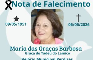 Nota de falecimento – Meus Sentimentos a Família