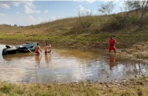 Ocorrência de afogamento em um ponto da Represa de Nova Ponte, no distrito da Antinha, município de Perdizes, nas proximidades do local onde deságua o Rio São João.